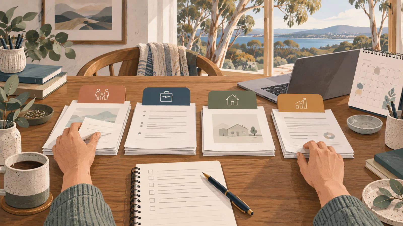 Documents, calendar and notes prepared before contacting a lawyer