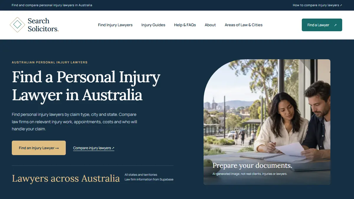 Search Solicitors homepage screenshot captured 26 September 2026